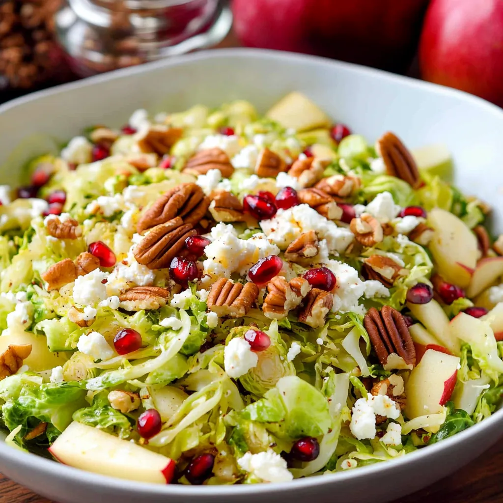 Shaved Brussels sprouts salad, a simple and nutritious addition to your table.