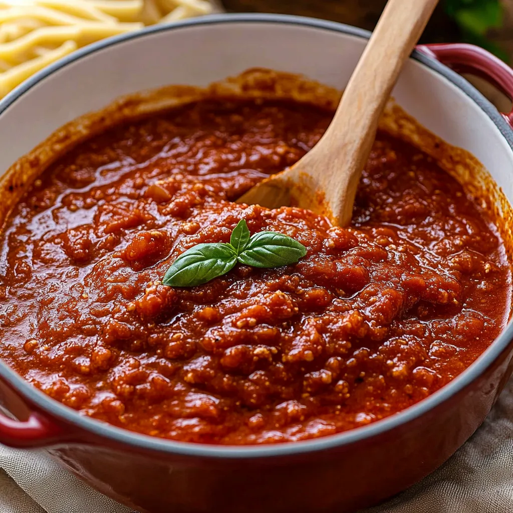 Easy spaghetti sauce made from scratch, perfect for pasta dishes or lasagna.