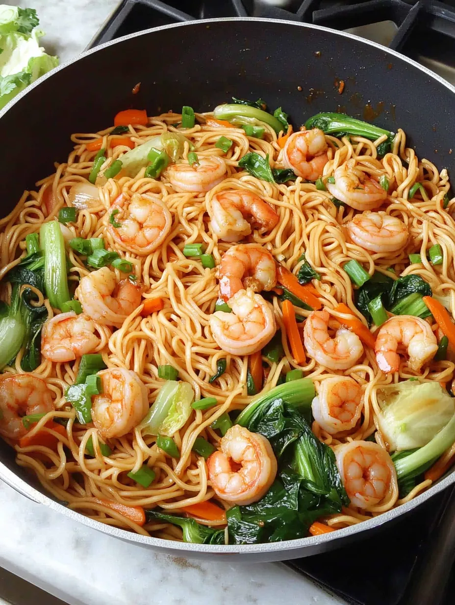 Quick Shrimp Lo Mein with Fresh Vegetables