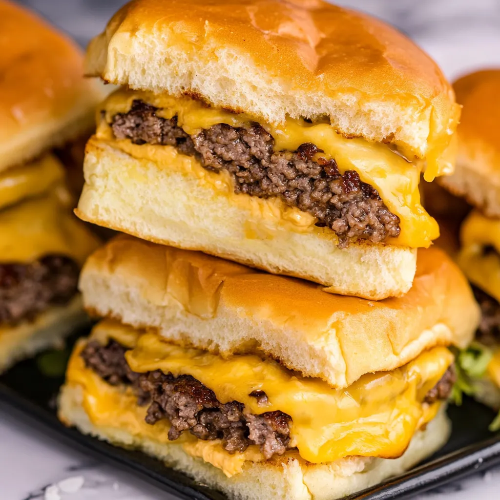 Cheeseburger Sliders with Hawaiian Rolls