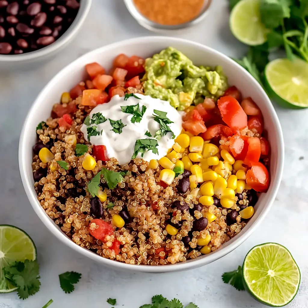 Quinoa taco bowl, a delicious and nutritious option for a plant-based taco fix.