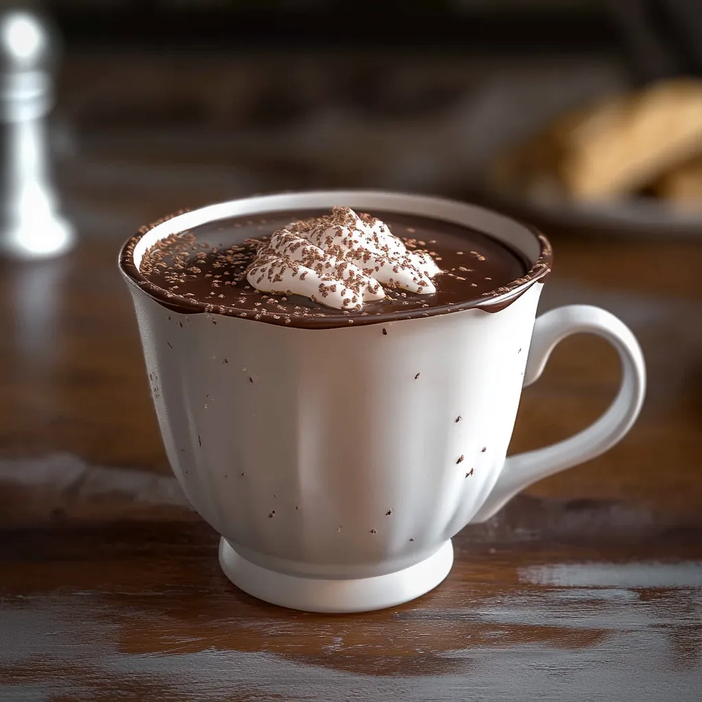 Authentic Italian hot chocolate with a velvety texture and bold flavor.