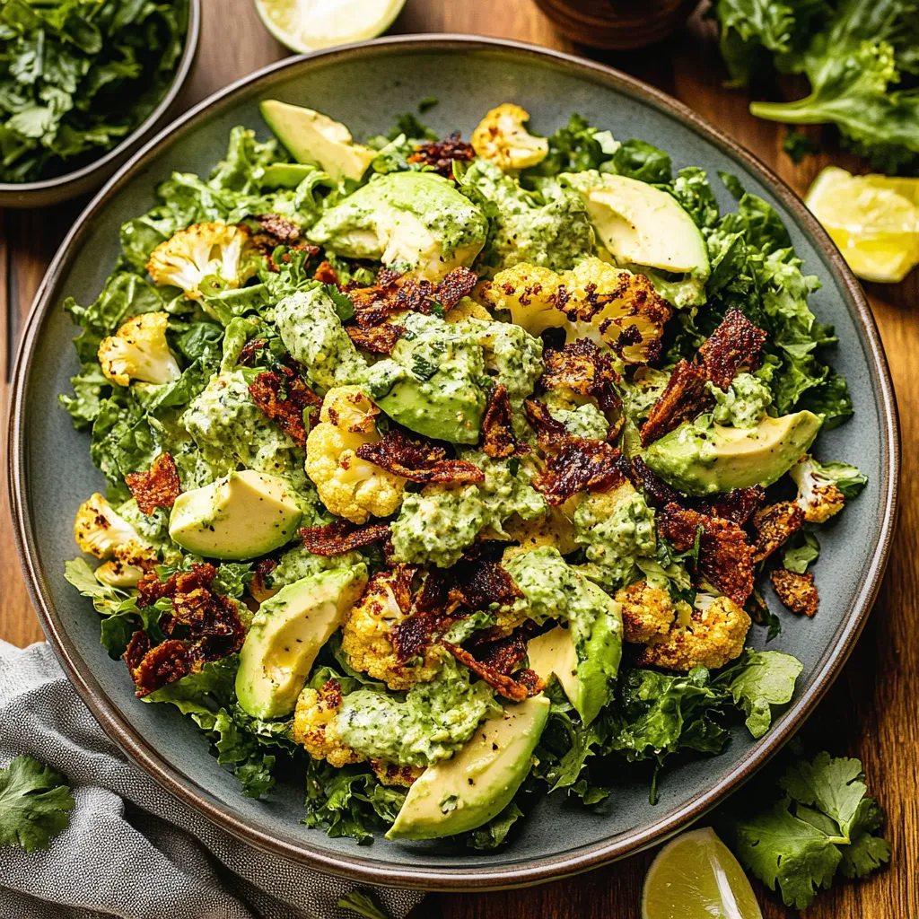 Roasted Cauliflower Green Goddess Salad