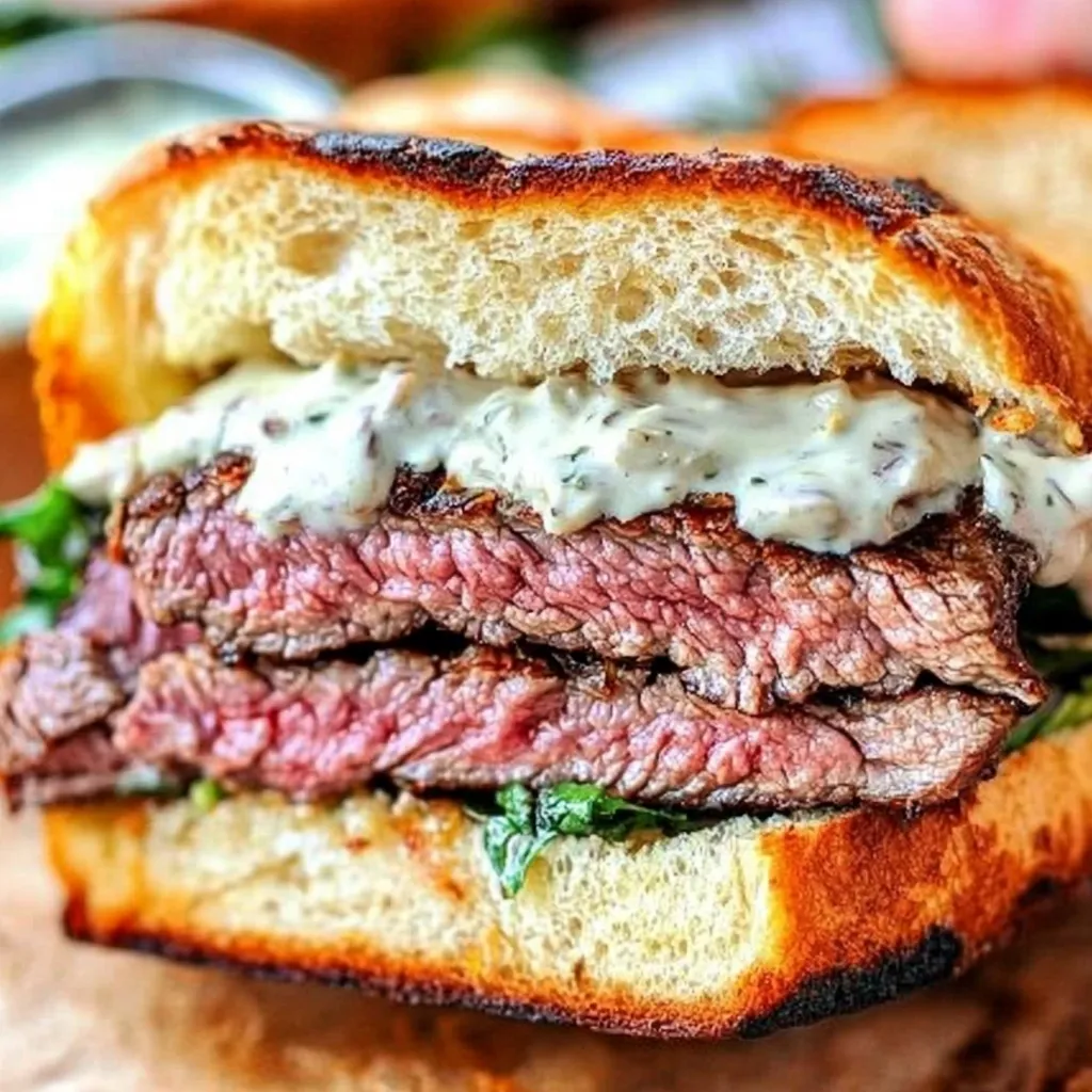 Steak Sandwich with Creamy Horseradish Sauce