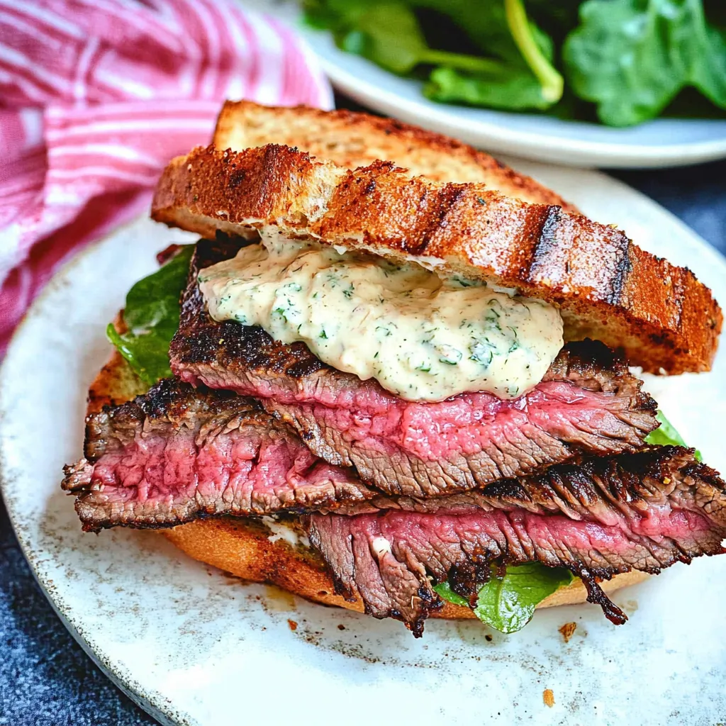 Yummy Steak Sandwich with Creamy Horseradish Sauce Recipe