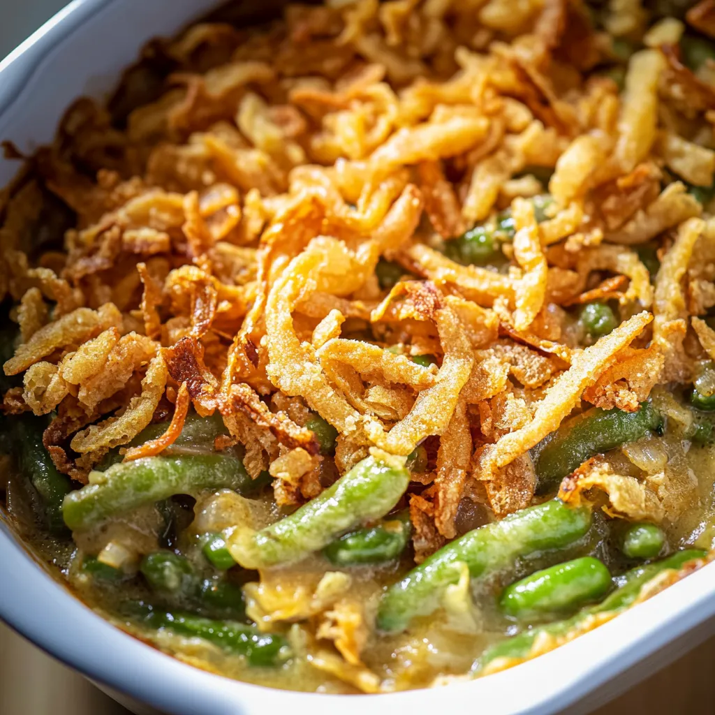 Classic Campbell's green bean casserole, a timeless holiday favorite.