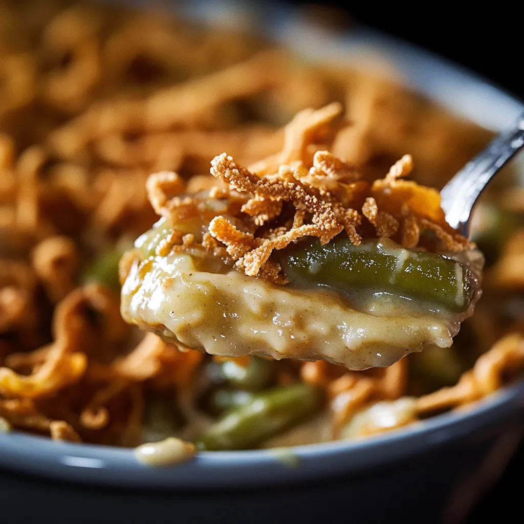 Campbell's green bean casserole, an easy and delicious side dish for festive meals.