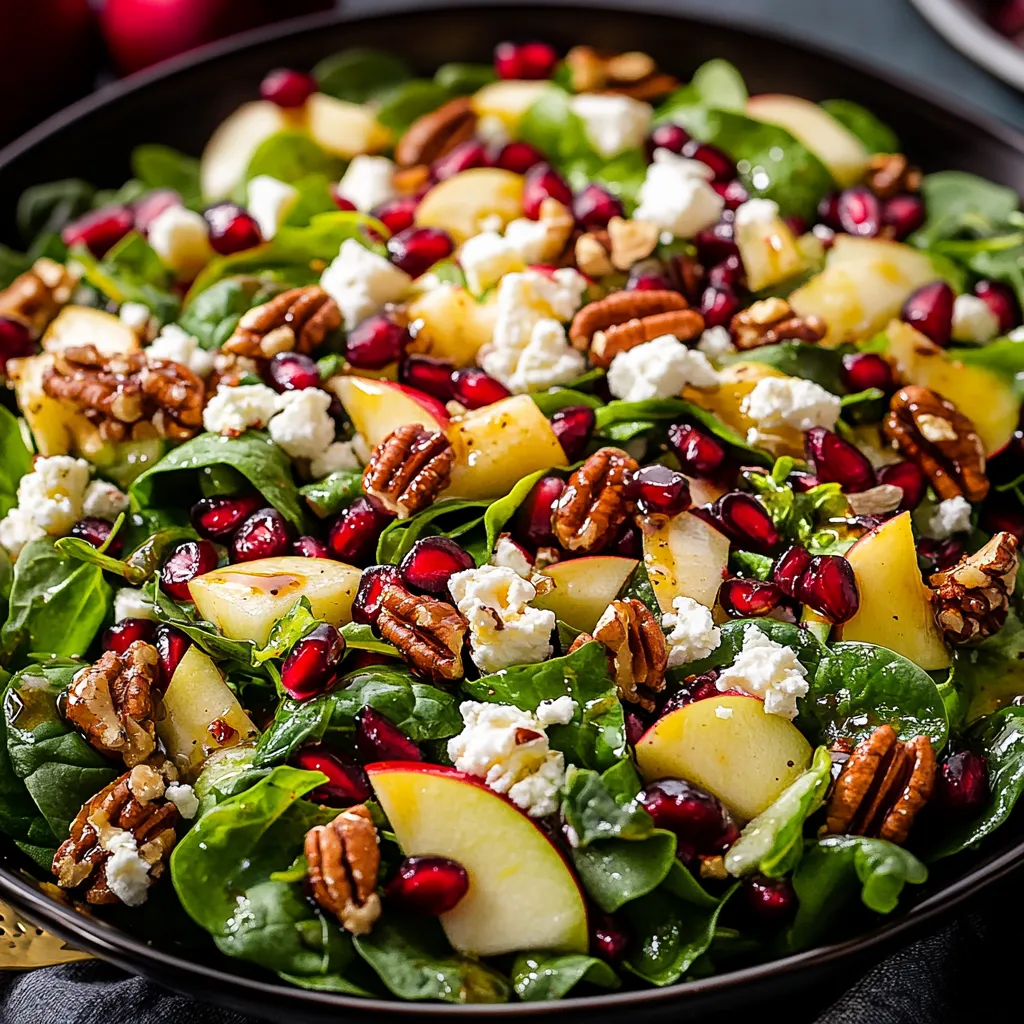 Colorful Christmas salad with honey mustard dressing, a fresh and vibrant dish.