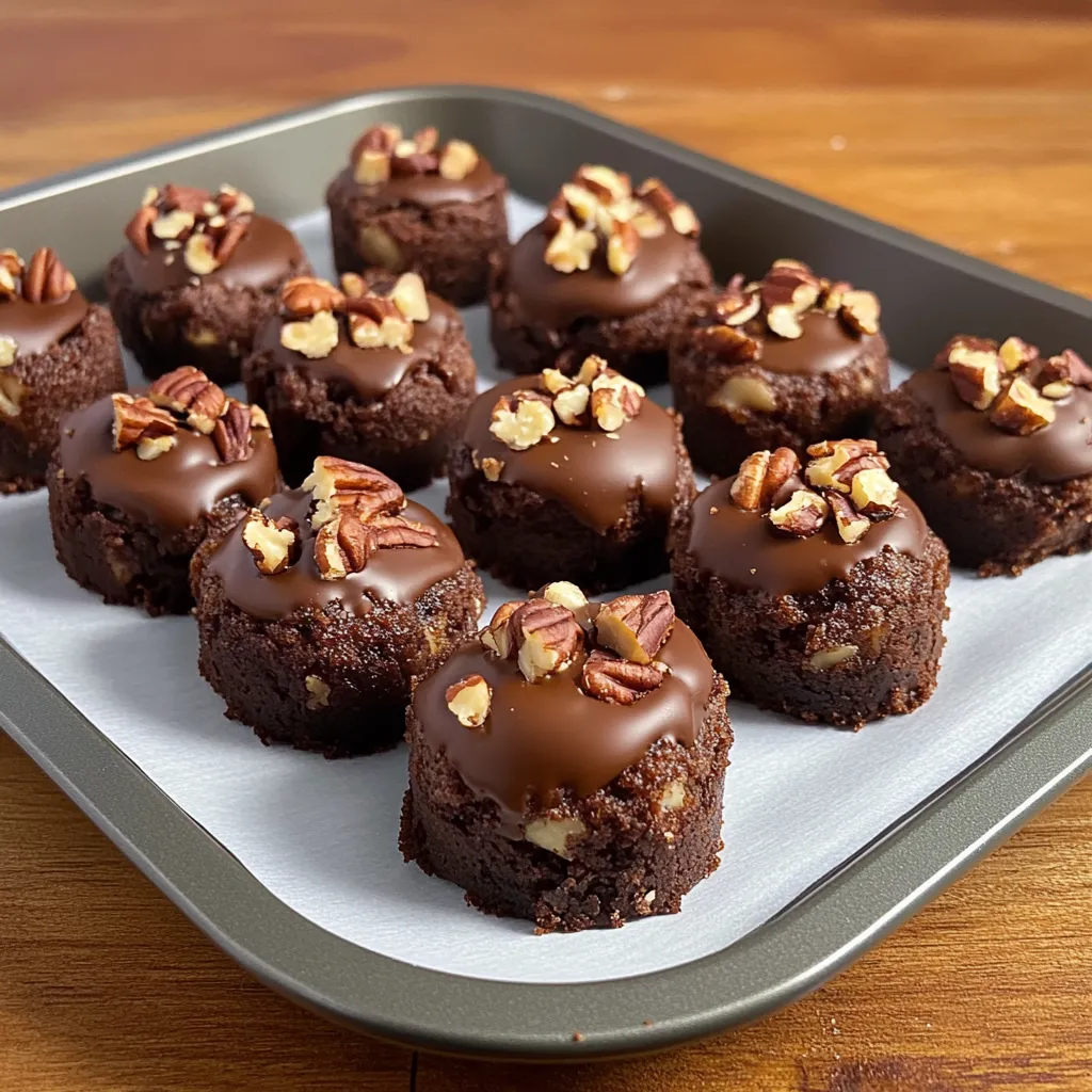 Chewy brownie bombs filled with pecan pie flavors, perfect for indulgence.