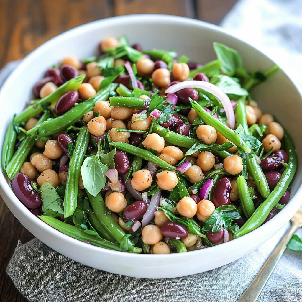 Easy 10-minute three bean salad, a healthy and vibrant addition to your table.