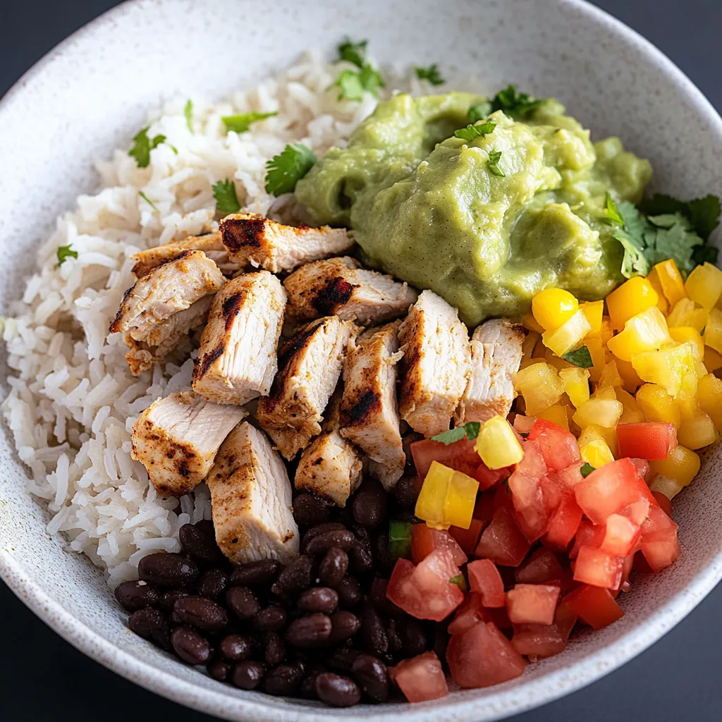 Grilled Chicken Burrito Bowls with Rice and Beans Recipe