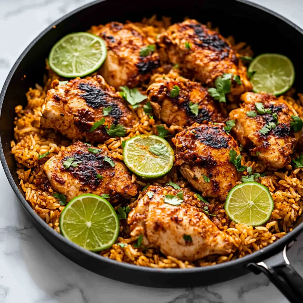 One Pan Chili Lime Chicken & Rice Recipe