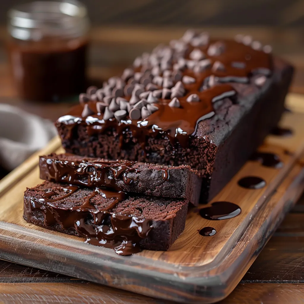 Delicious brownie bread, combining the flavor of hot fudge and chocolate in every bite.