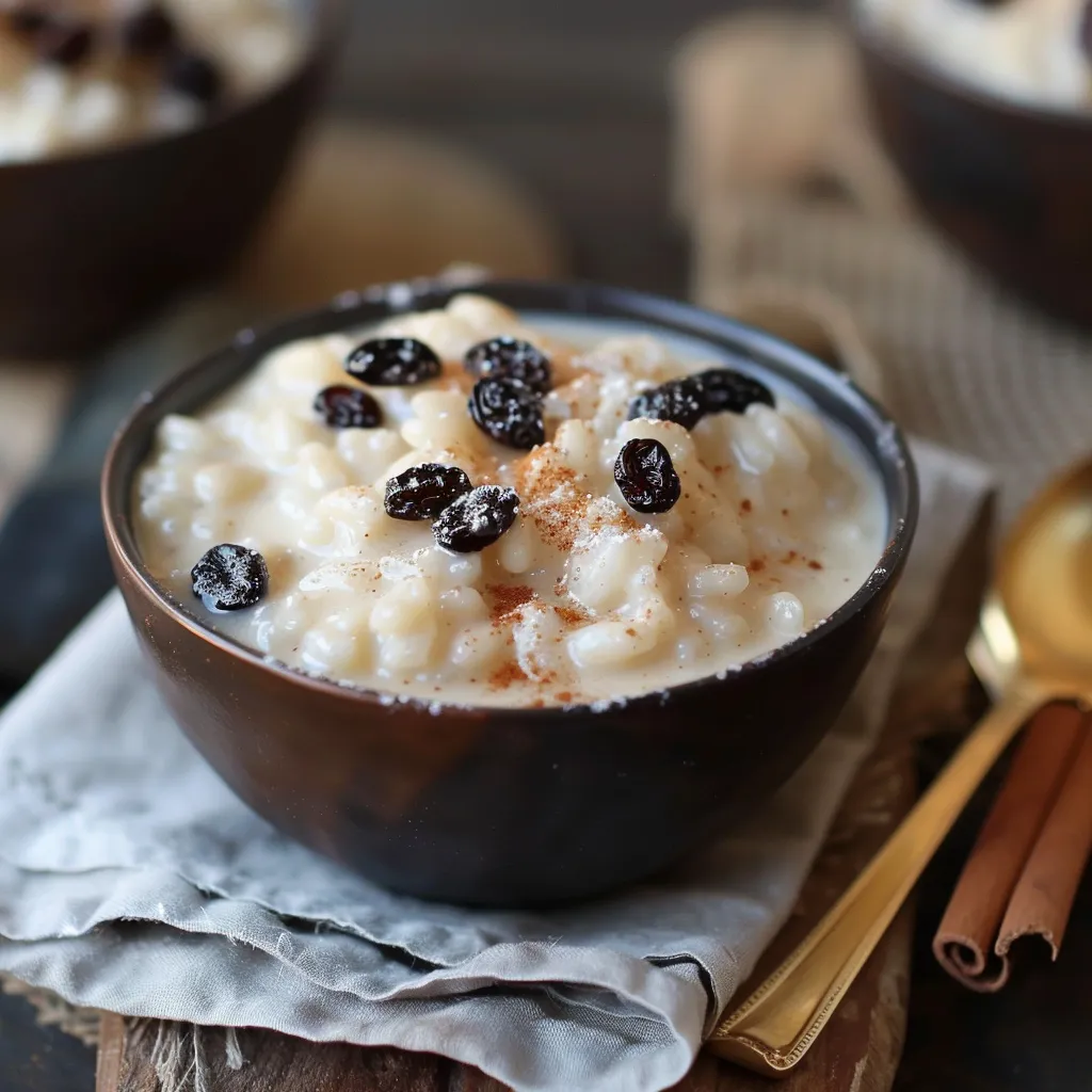 Classic creamy rice pudding, a comforting and nostalgic dessert.