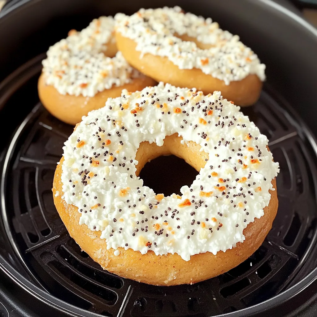 Air Fryer Protein Bagels with Cottage Cheese