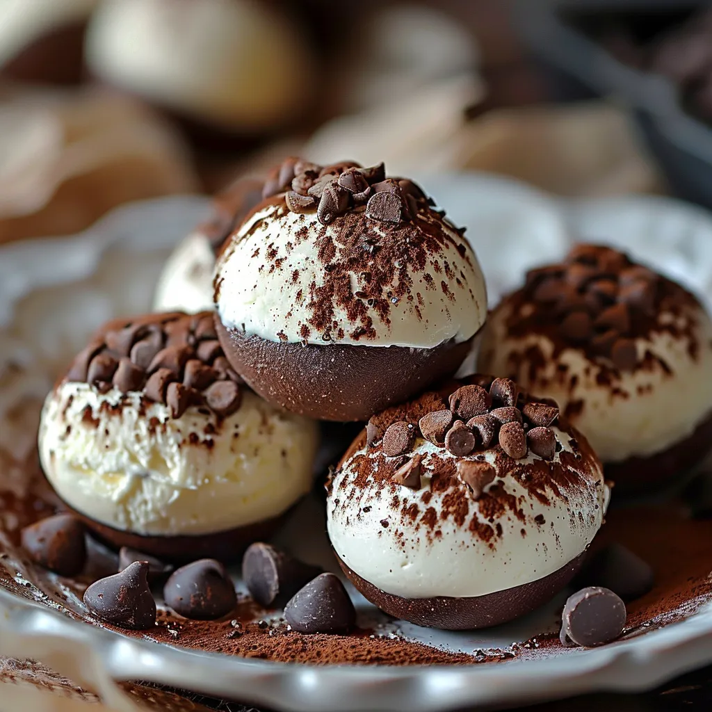 Tiramisu truffles, a delicious no-bake dessert inspired by the classic Italian treat.