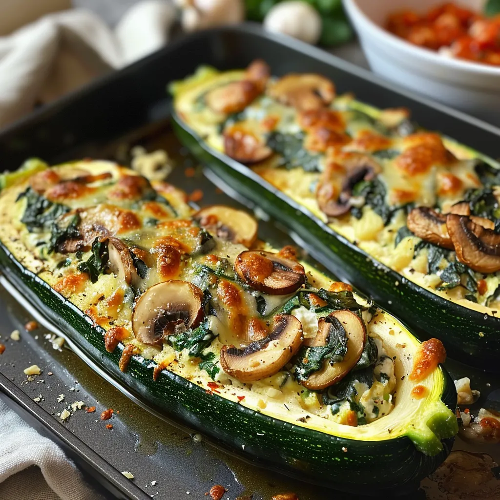 Stuffed zucchini with ricotta, a simple and elegant dish perfect for any occasion.