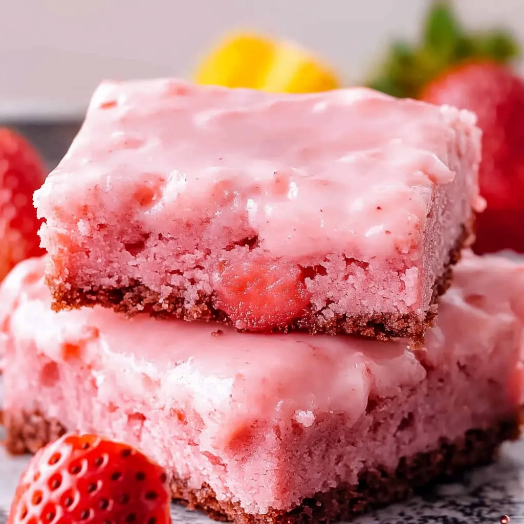 Easy Strawberry Brownies Recipe