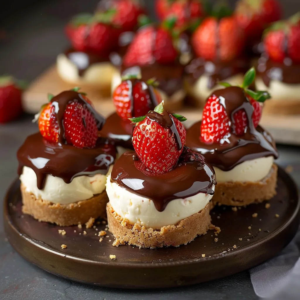 Chocolate-covered strawberry cheesecake, a sweet and indulgent combination.