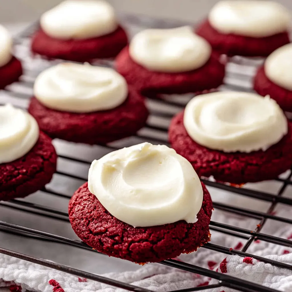 Red Velvet Cookies with Cream Cheese Frosting