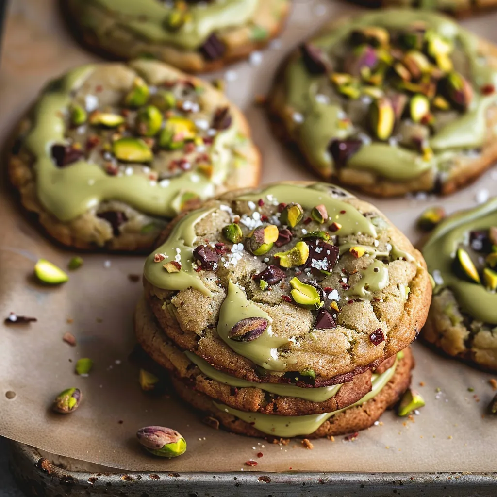 Soft pistachio cream cookies with a rich and nutty filling, perfect for any occasion.