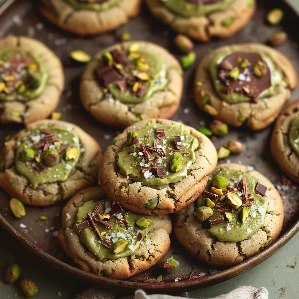 Delicious pistachio cream cookies, a sweet treat with creamy pistachio filling.