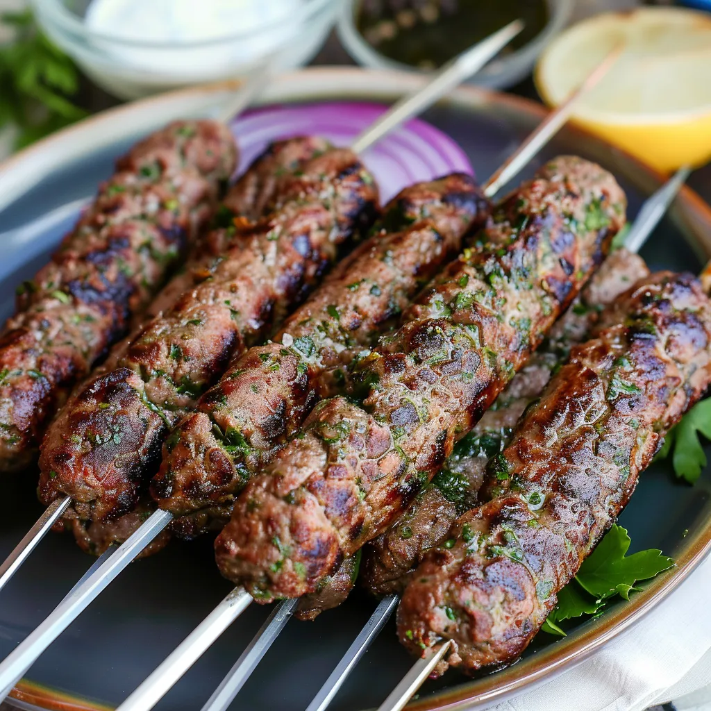 Flavorful kafta kebabs, a Middle Eastern classic packed with savory goodness.