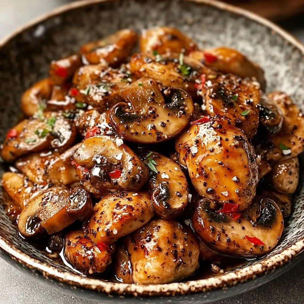 Black Pepper Chicken with Mushrooms