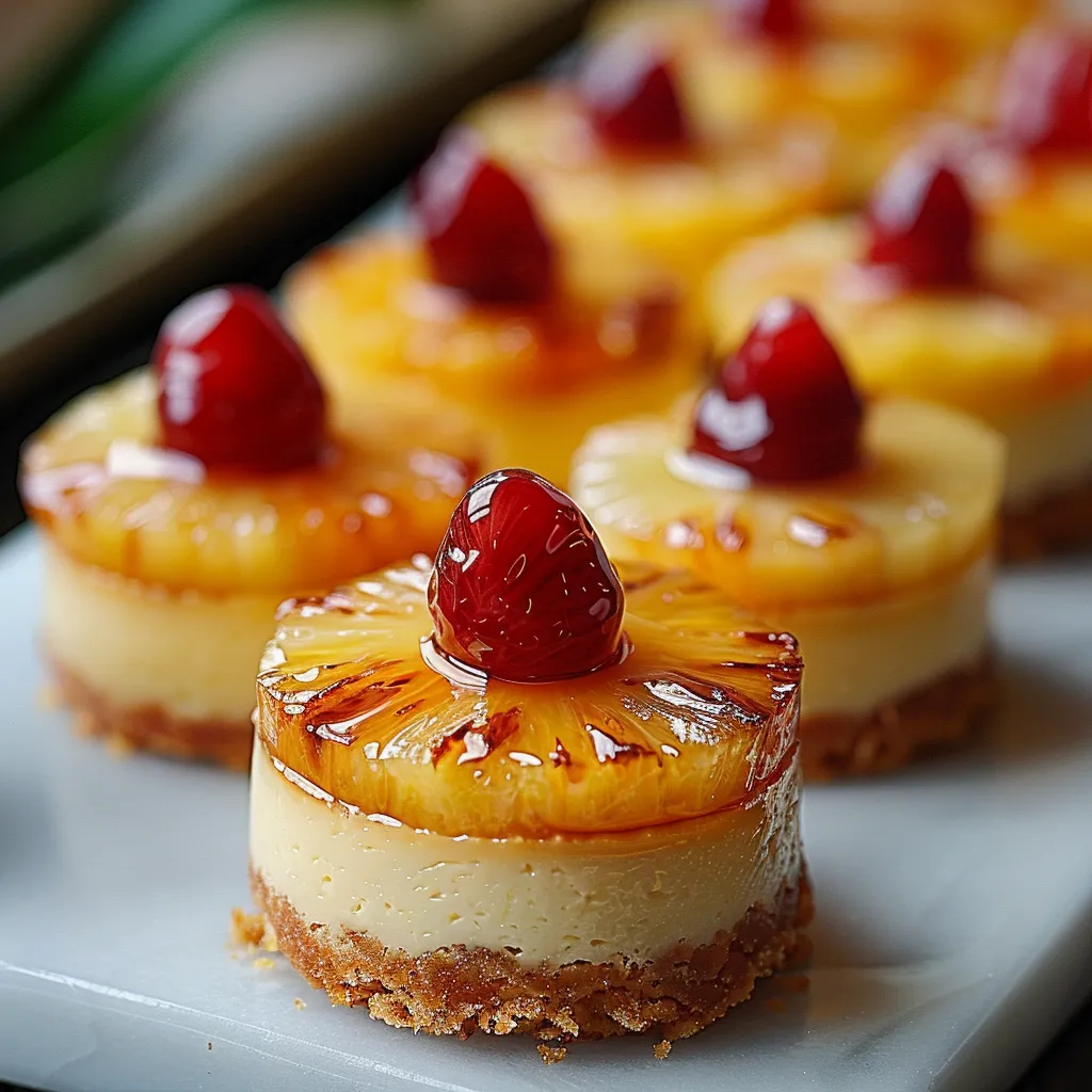 Mini Pineapple Upside-Down Cheesecakes