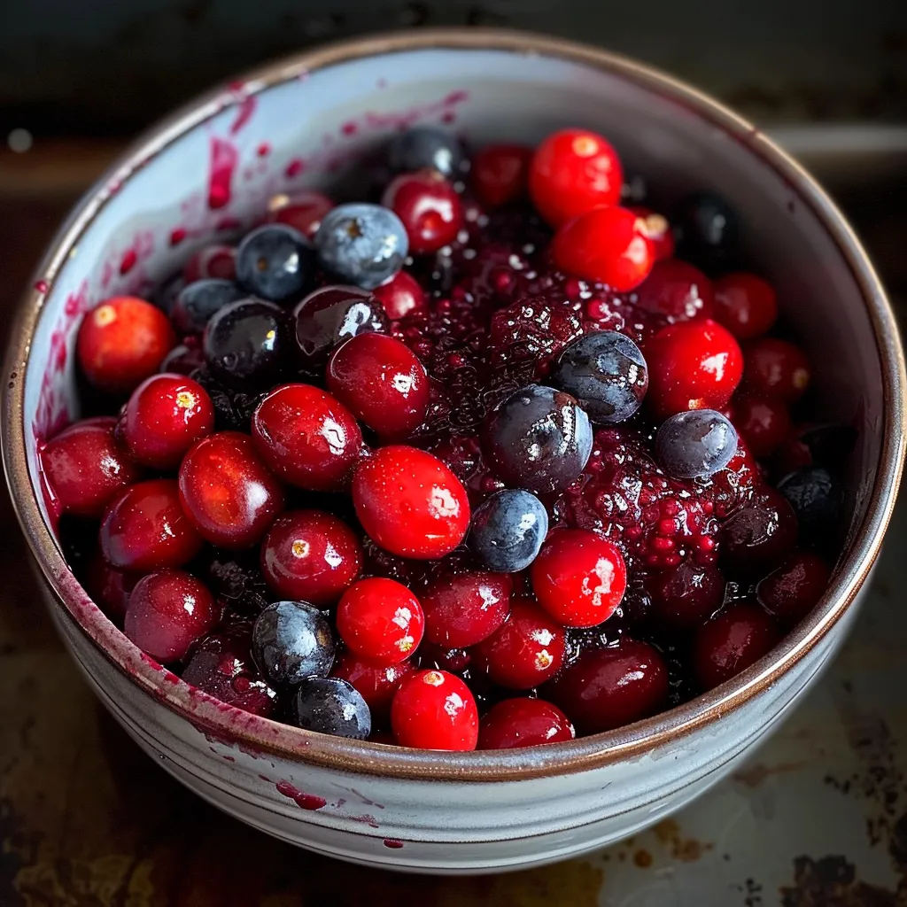 A bowl of berries and cherries.