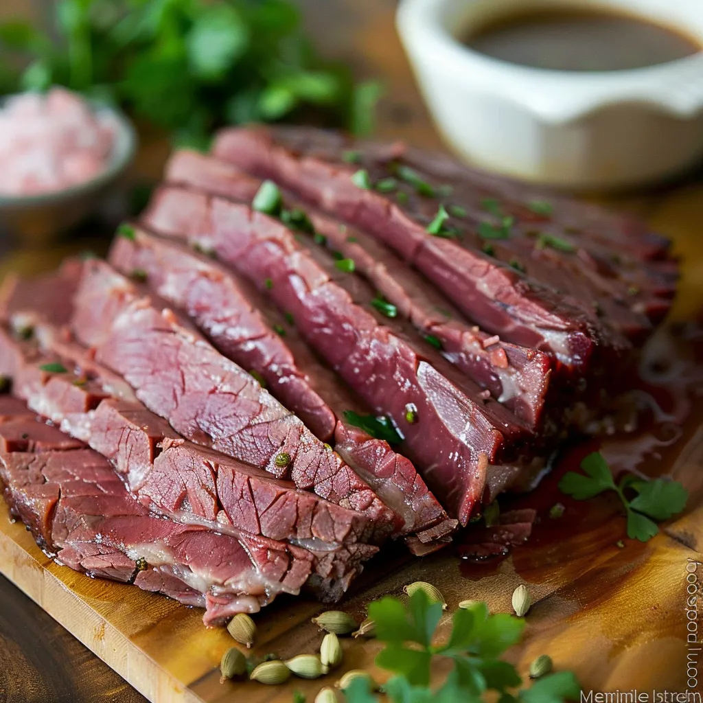 A pile of raw meat on a cutting board.