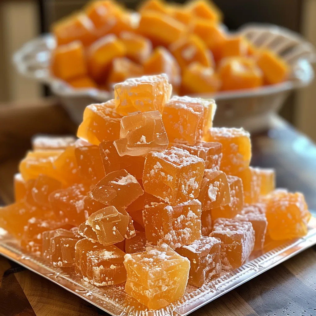 A stack of yellow candies on a plate.