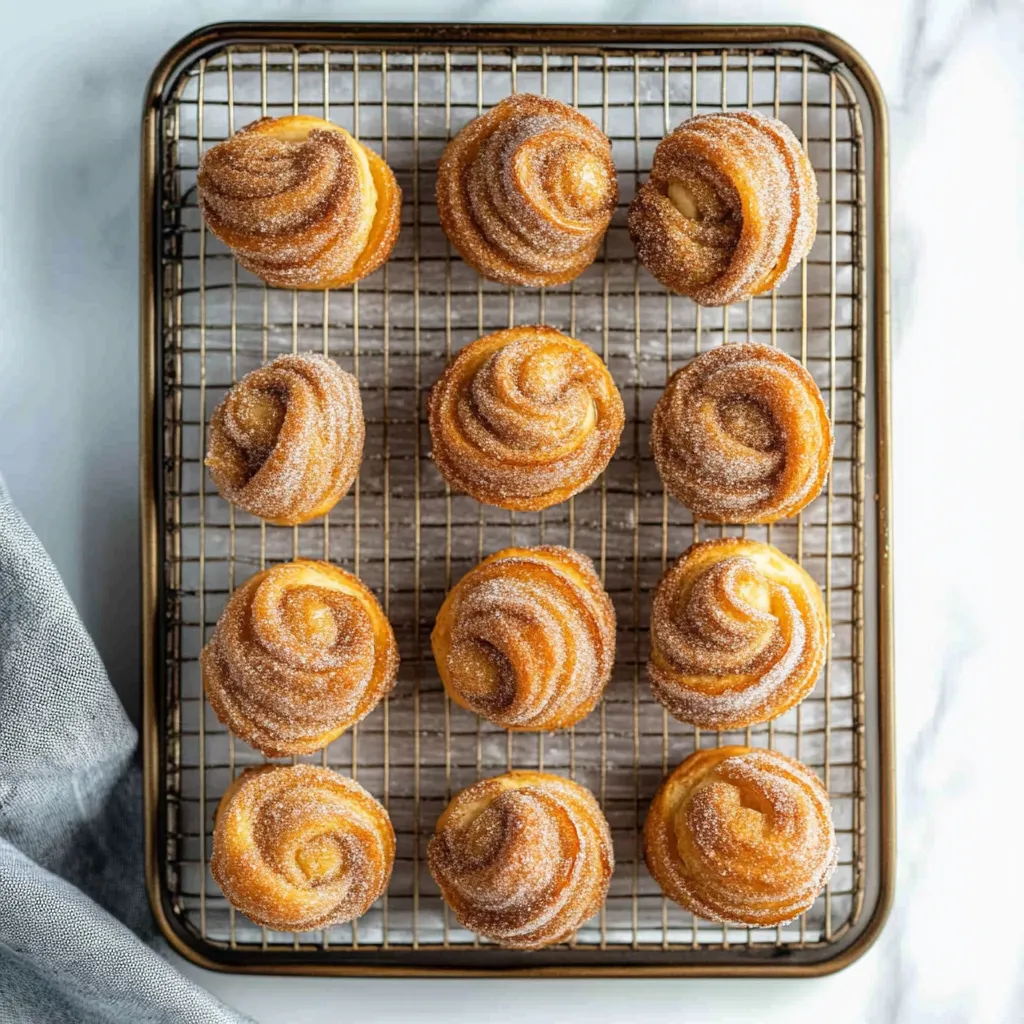 A tray of donuts with sugar on top.