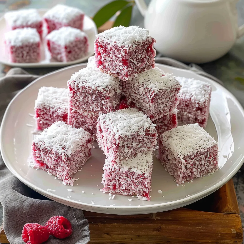 A plate of red and white desserts.