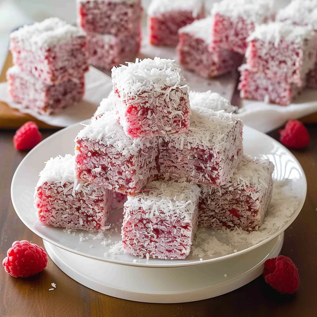 A plate of red and white desserts.