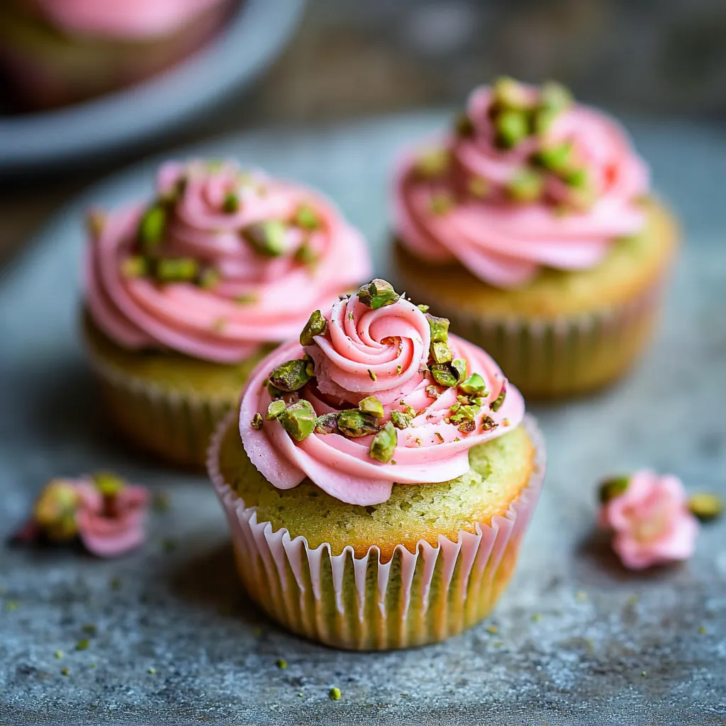 Yummy Vegan Mini Rose Pistachio Cupcakes Recipe