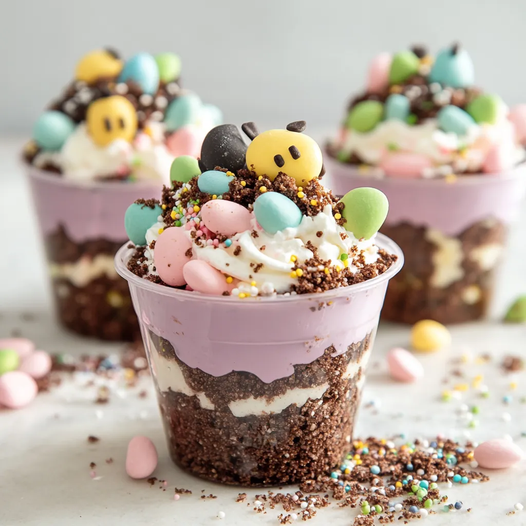 Yummy  Easter Dirt Cups Recipe