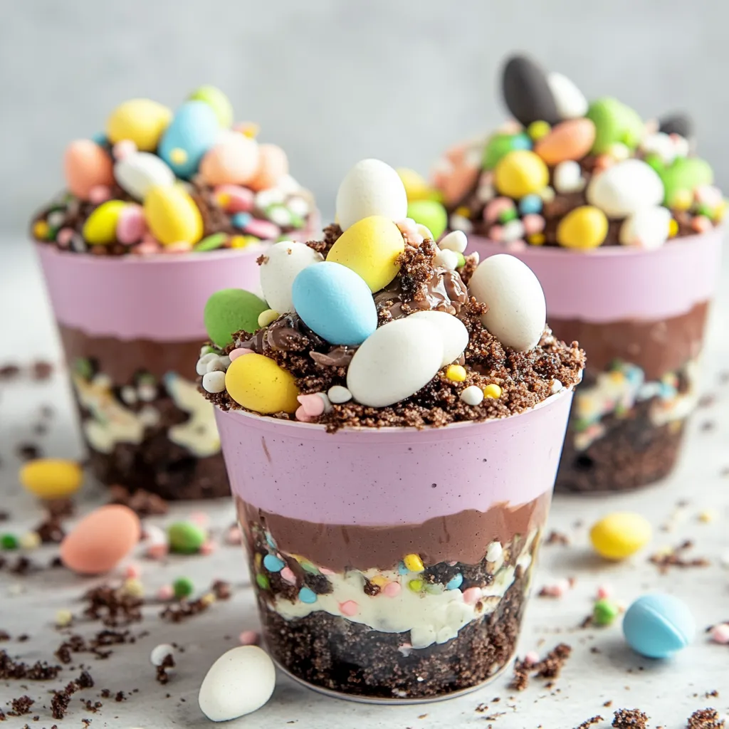 Delicious  Easter Dirt Cups Recipe