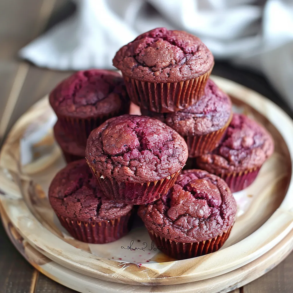 A plate of red velvet cupcakes.