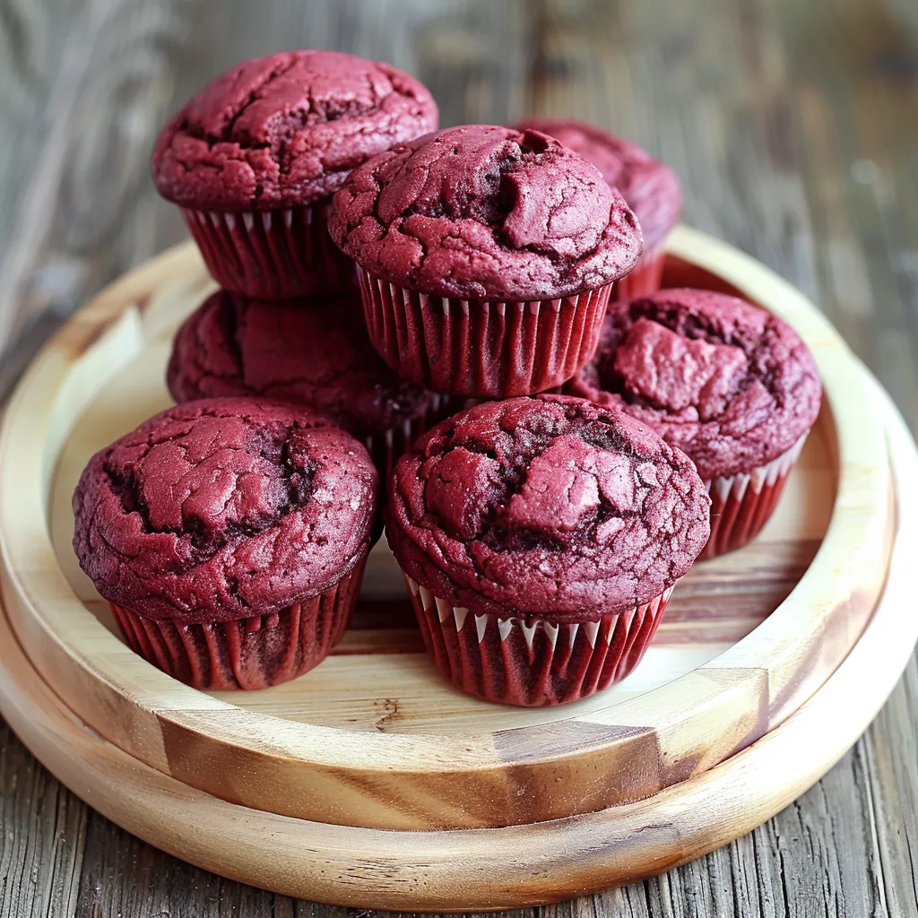 A plate of red velvet cupcakes.