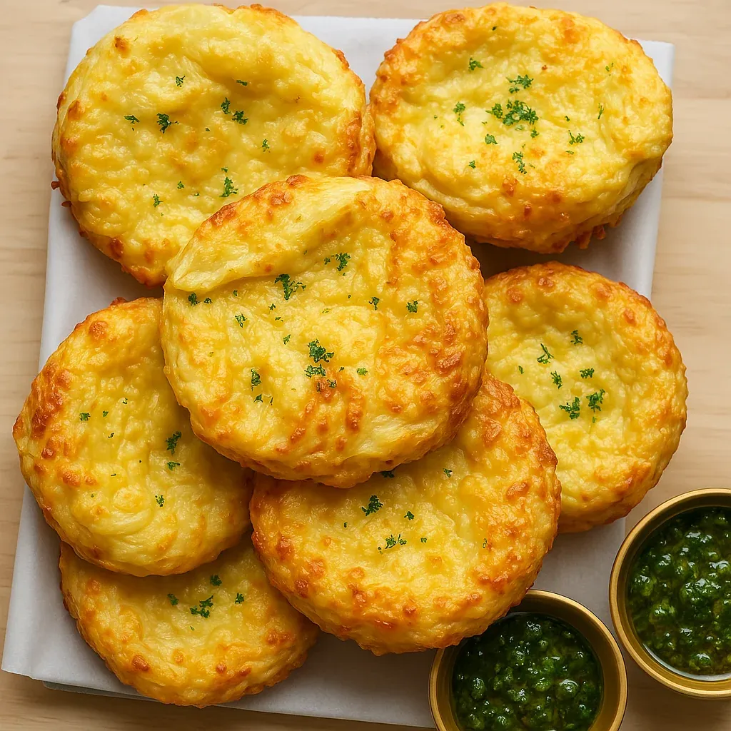 A plate of food with a green sauce.