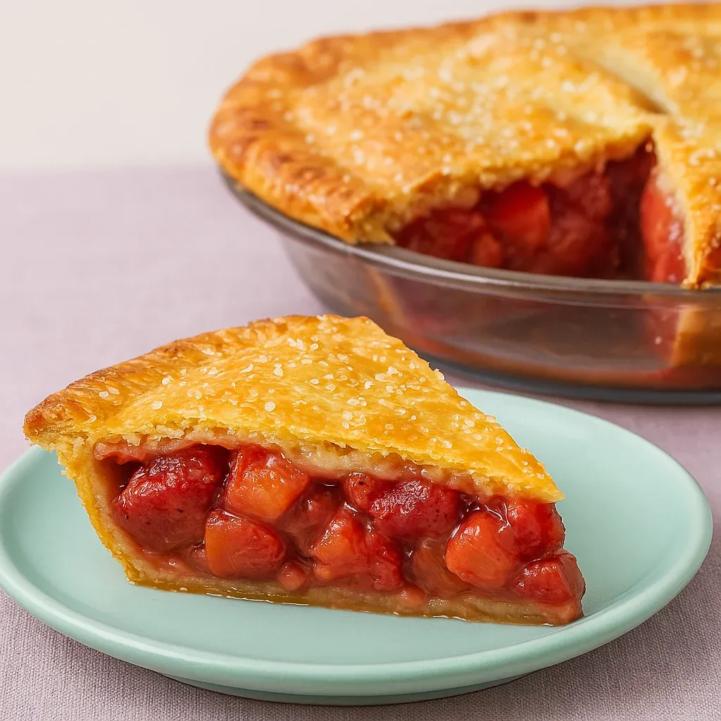 A slice of pie on a plate.