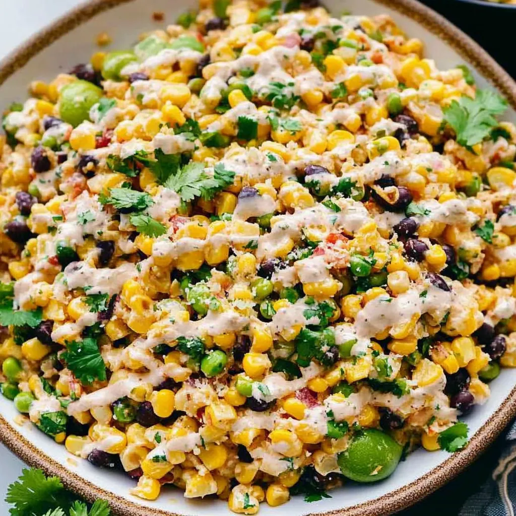 A bowl of food with a white sauce.