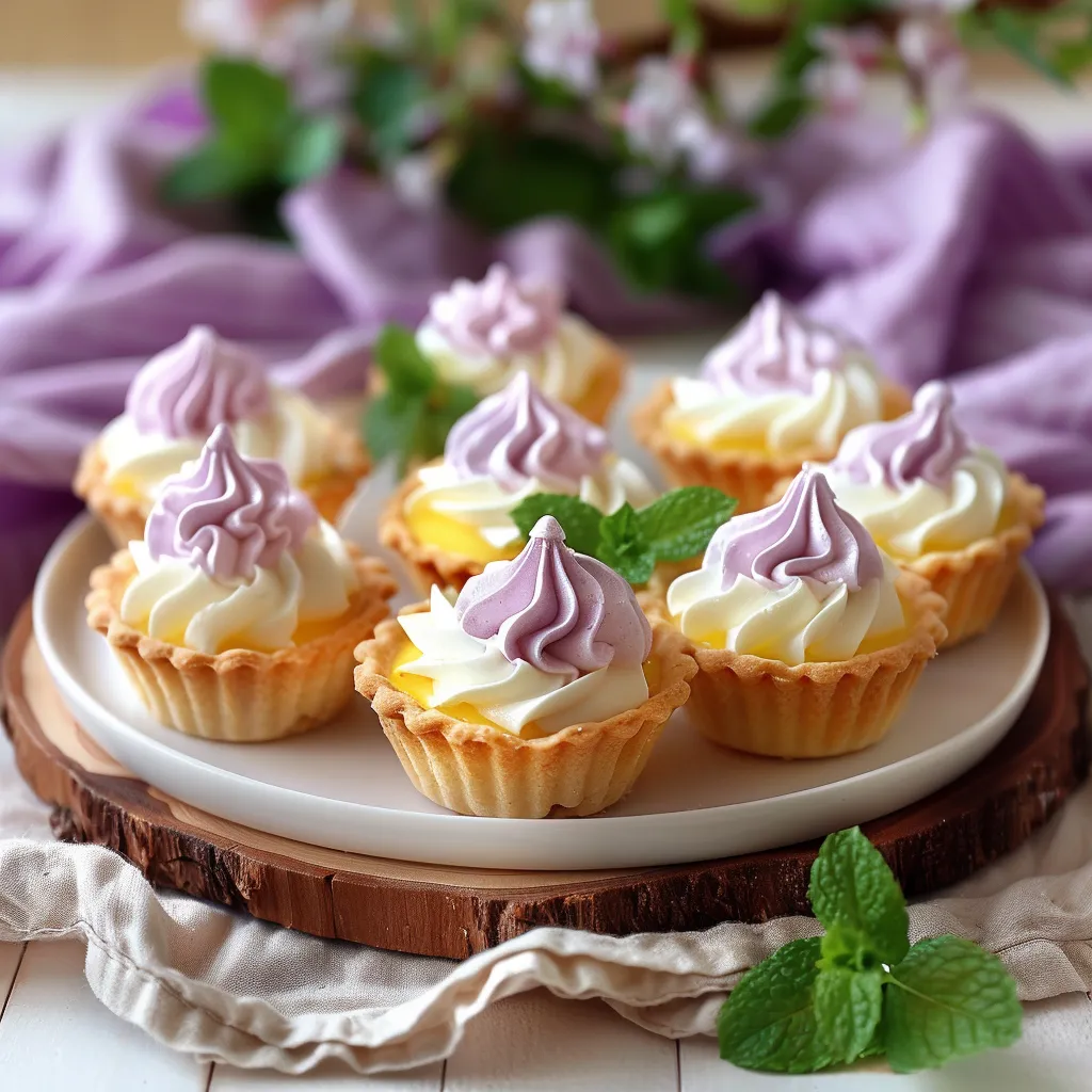 A plate of cupcakes with purple frosting.