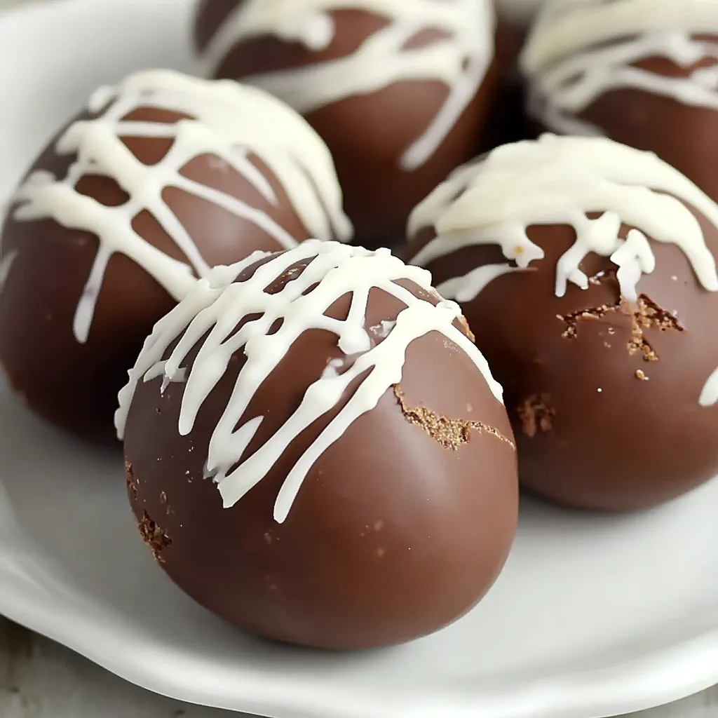 Chocolate balls with white icing.