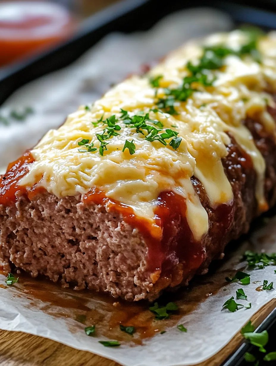 A slice of meat with cheese and herbs on it.