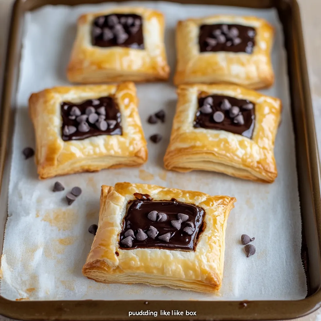 A tray of chocolate covered pastries.