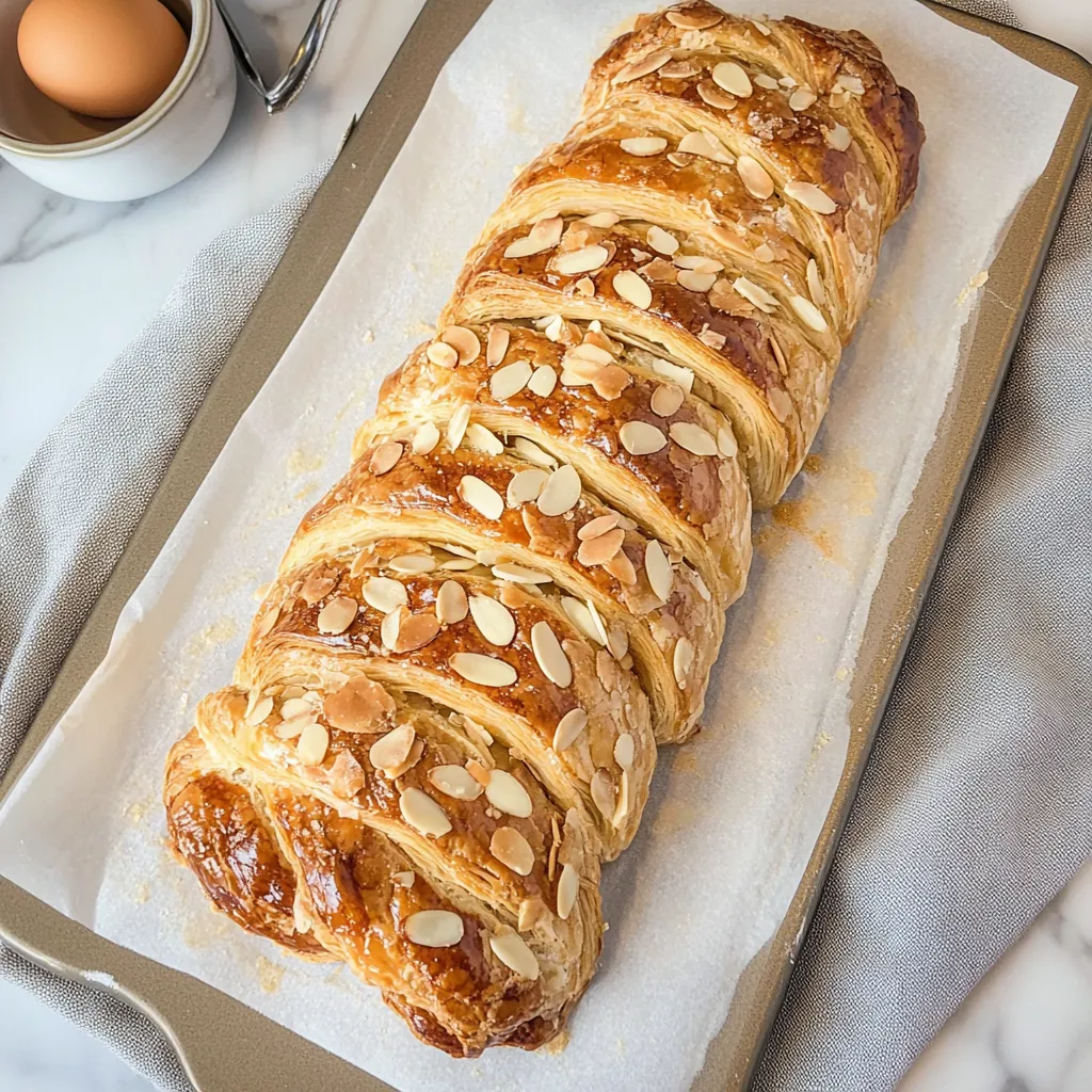 A loaf of bread with almonds on top.