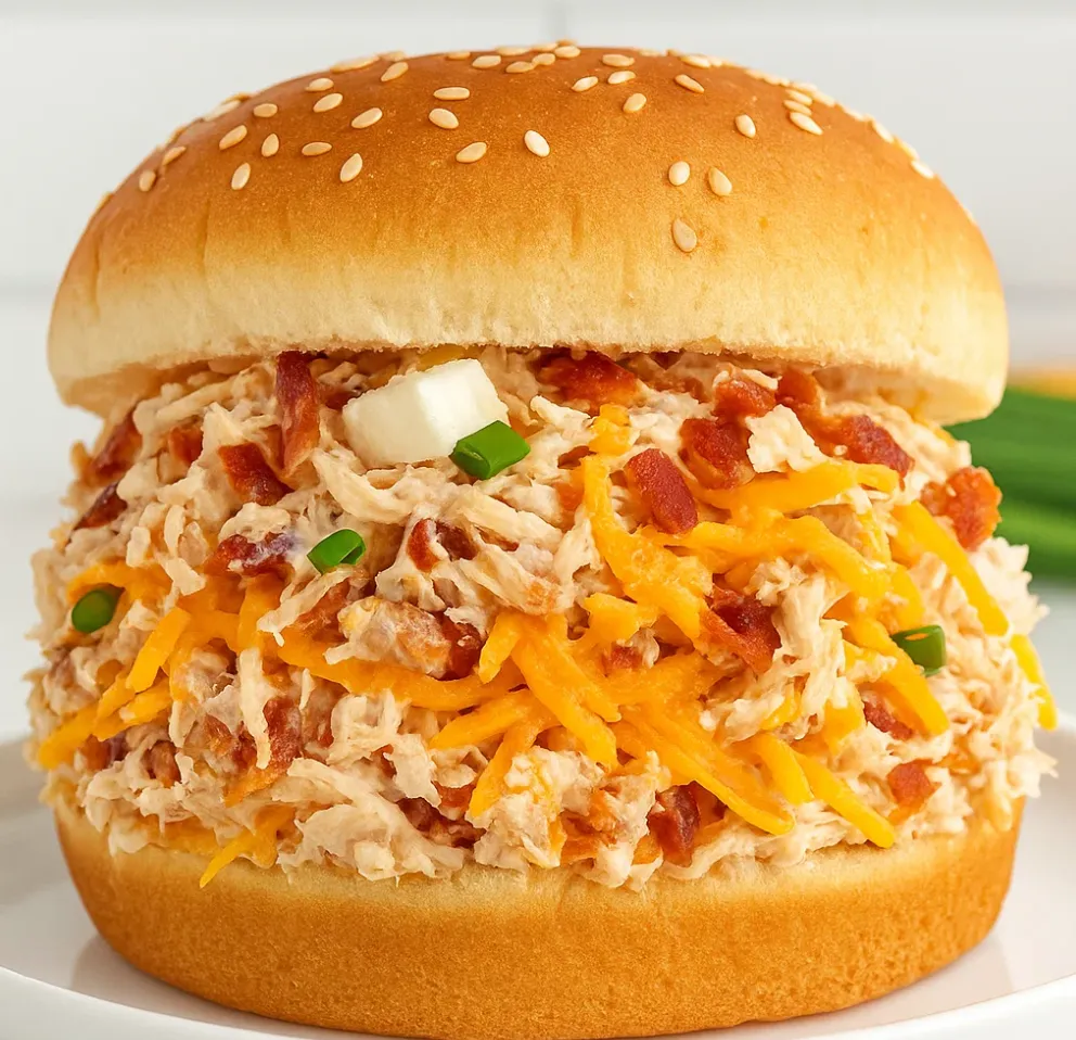 Slow Cooker Chicken Sandwich