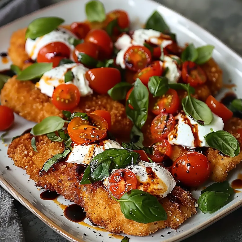 A plate of food with tomatoes and cheese.